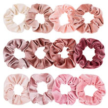 UNIQ scrunchie pink velvet Theme Hair Scrunchies Velvet Elastics Pink Lovers Scrunchy Bobbles Soft Hair Bands Hair Ties